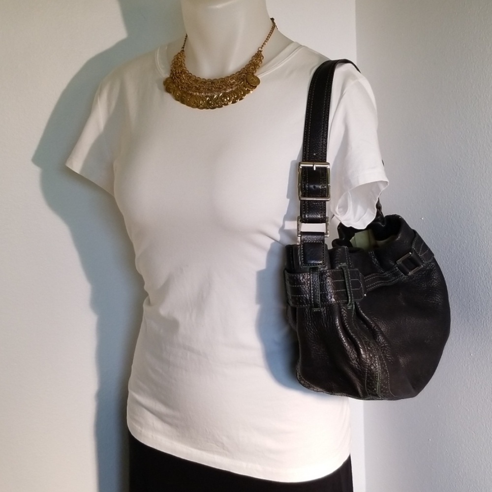 DKNY • Black Leather Shoulder Bag